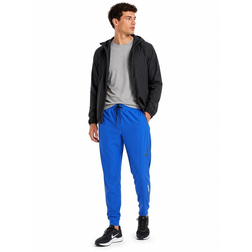 Nike Dri-FIT Running Swift Pants‎ Blue Reflective Tapered Joggers Mens Small EUC